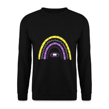 LGBTQ Nonbinary Rainbow Nonbinary Pride - Unisex Sweatshirt - black - Front - Alina (178cm) & Michal (187cm)