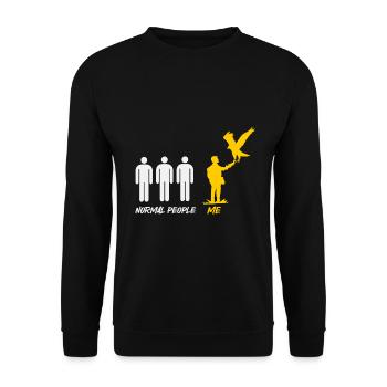 Falconry Ornithology Gift - Unisex Sweatshirt - black - Front - Alina (178cm) & Michal (187cm)