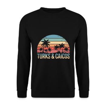 Turks- und Caicosinseln - Unisex Pullover - Schwarz - Vorne - Alina (178cm) & Michal (187cm)