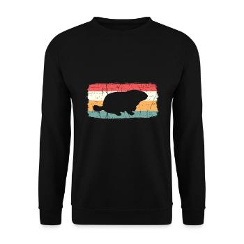 Vintage Groundhog Spring Animal Woodchuck Gift - Unisex Sweatshirt - black - Front - Alina (178cm) & Michal (187cm)
