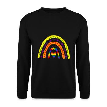 LGBT Gay Pride Monat Schwule Boho Regenbogen - Unisex Pullover - Schwarz - Vorne - Alina (178cm) & Michal (187cm)