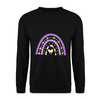 Nonbinary Pride Boho Rainbow - Unisex Sweatshirt - black - Front - Alina (178cm) & Michal (187cm)