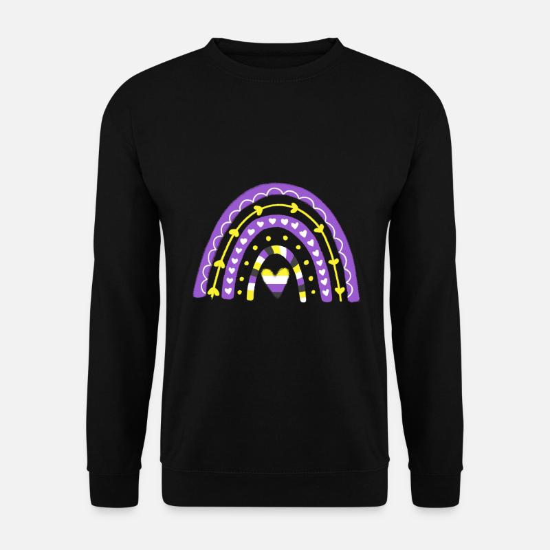 Nonbinary Pride Boho Rainbow - Unisex Sweatshirt - black