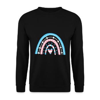 Transgender Pride Boho Rainbow - Unisex Sweatshirt - black - Front - Alina (178cm) & Michal (187cm)
