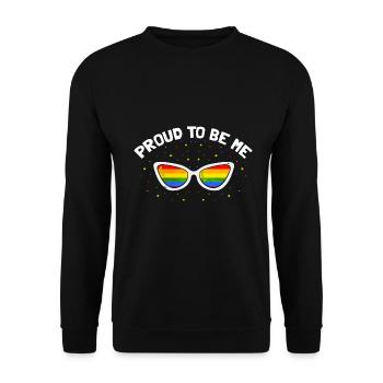 LGBTQ Stolz Regenbogenbrille Stolz auf mich - Unisex Pullover - Schwarz - Vorne - Alina (178cm) & Michal (187cm)
