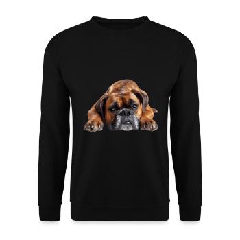 Boxer - Unisex Pullover - Schwarz - Vorne - Alina (178cm) & Michal (187cm)