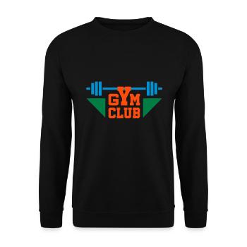 Gym club (Hantel, Dreiecke) - Unisex Pullover - Schwarz - Vorne - Alina (178cm) & Michal (187cm)