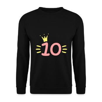 10 Geburtstag Krone - Unisex Pullover - Schwarz - Vorne - Alina (178cm) & Michal (187cm)