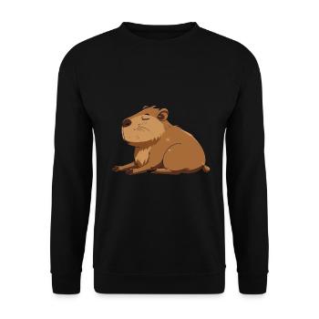 Capybara - Unisex Sweatshirt - black - Front - Alina (178cm) & Michal (187cm)