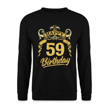 59 ans Joyeux anniversaire Bday cadeau d'anniversaire - Sweat-shirt Unisexe - noir - Devant - Alina (178cm) & Michal (187cm)