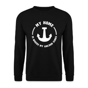 Anker Schifffahrt Boot Bootfahrer Kapitän Geschenk - Unisex Pullover - Schwarz - Vorne - Alina (178cm) & Michal (187cm)