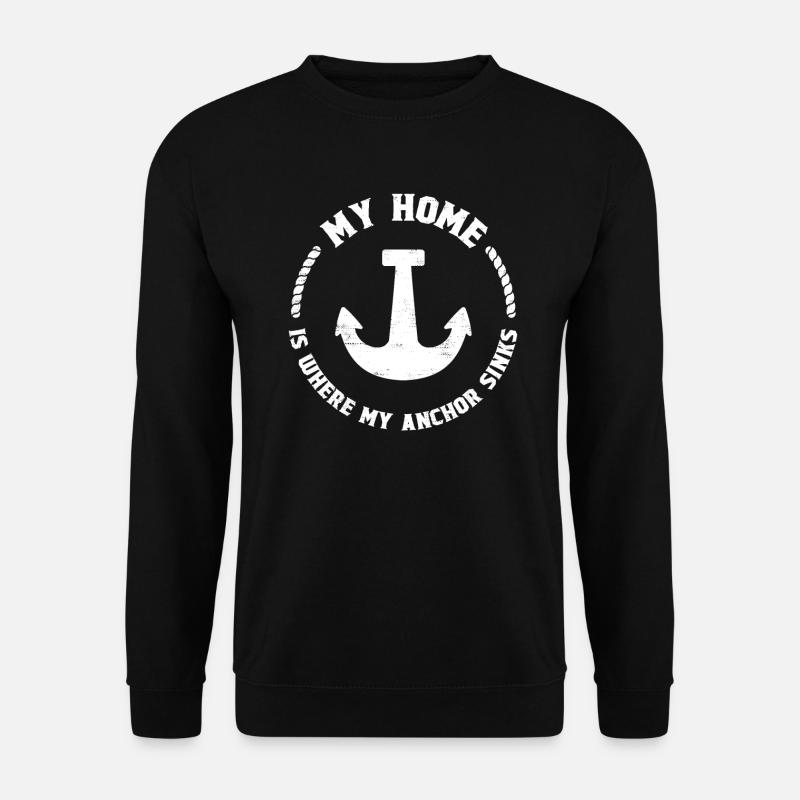 Anker Schifffahrt Boot Bootfahrer Kapitän Geschenk - Unisex Pullover - Schwarz