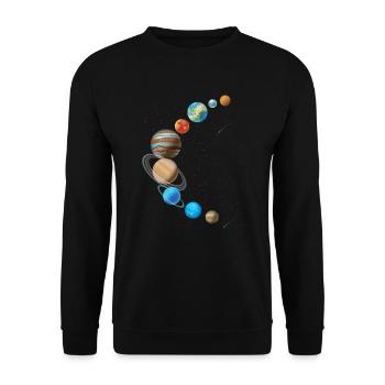 Solar System In Sickle Shape - Unisex Sweatshirt - black - Front - Alina (178cm) & Michal (187cm)