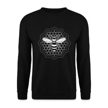 apiculteur apiculture abeille à miel avec nid d'abeille - Sweat-shirt Unisexe - noir - Devant - Alina (178cm) & Michal (187cm)