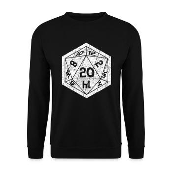 Role Playing Dice D20 vintage board game - Unisex Sweatshirt - black - Front - Alina (178cm) & Michal (187cm)