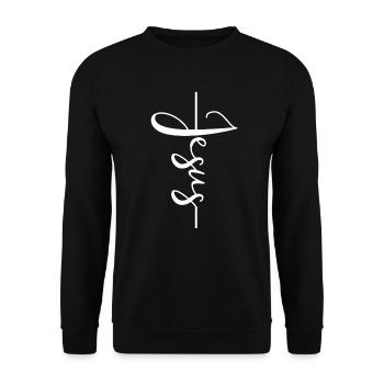 Jésus Christ sur la croix Dieu Christianisme - Sweat-shirt Unisexe - noir - Devant - Alina (178cm) & Michal (187cm)
