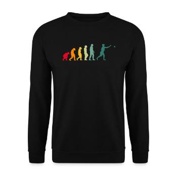 Evolution Pétanque Boule Boccia Retro Boules - Unisex Pullover - Schwarz - Vorne - Alina (178cm) & Michal (187cm)