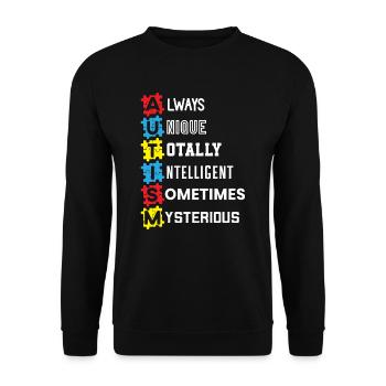Autism Awareness ASD Autism Spectrum Disorder - Unisex Sweatshirt - black - Front - Alina (178cm) & Michal (187cm)