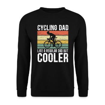 Radfahren Papa wie ein normaler Papa aber kühler Fahrrad - Unisex Pullover - Schwarz - Vorne - Alina (178cm) & Michal (187cm)