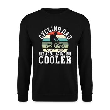 Radfahren Papa wie ein normaler Papa aber kühler Fahrrad - Unisex Pullover - Schwarz - Vorne - Alina (178cm) & Michal (187cm)