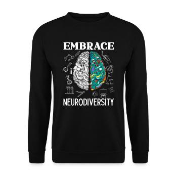 Embrace Neurodiversity ADHD Awareness Hyperfocus - Unisex Sweatshirt - black - Front - Alina (178cm) & Michal (187cm)