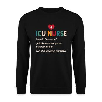 Unité de soins intensifs médicaux de définition de l’infirmière de l’USI - Sweat-shirt Unisexe - noir - Devant - Alina (178cm) & Michal (187cm)