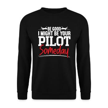 Je pourrais être votre pilote un jour aviateur d’avion - Sweat-shirt Unisexe - noir - Devant - Alina (178cm) & Michal (187cm)