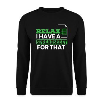 Relax J’ai une feuille de calcul pour ce CPA comptable - Sweat-shirt Unisexe - noir - Devant - Alina (178cm) & Michal (187cm)