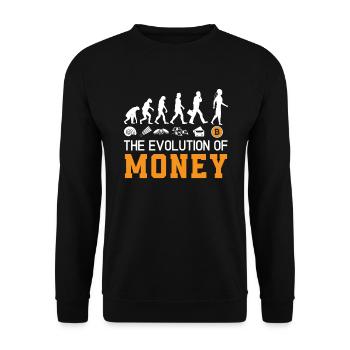 L’évolution de l’argent Crypto-monnaie Bitcoin - Sweat-shirt Unisexe - noir - Devant - Alina (178cm) & Michal (187cm)