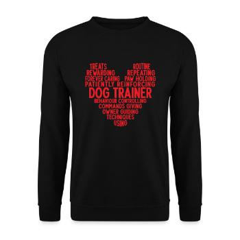 Trainer Doggy Training Welpentrainer Hundeexperte - Unisex Pullover - Schwarz - Vorne - Alina (178cm) & Michal (187cm)