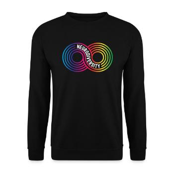 Neurodiversität Rainbow Infinity Neurodivergent - Sweat-shirt Unisexe - noir - Devant - Alina (178cm) & Michal (187cm)