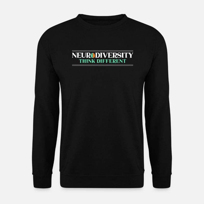 Neurodiversität denken verschiedene Regenbogen Gehirn ASD - Unisex Pullover - Schwarz
