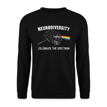 Neurodiversität feiern das Spektrum ADHS ASD - Unisex Pullover - Schwarz - Vorne - Alina (178cm) & Michal (187cm)