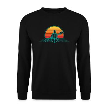 Vaporwave Kayak Kayaking Kayaker Boat Aesthetic - Unisex Sweatshirt - black - Front - Alina (178cm) & Michal (187cm)