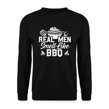 Les vrais hommes sentent comme barbecue barbecue drôle grillage - Sweat-shirt Unisexe - noir - Devant - Alina (178cm) & Michal (187cm)