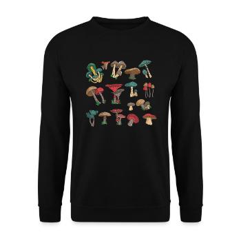 Pilz-Liebhaber-Mykologie Foraging Morel Jagd - Unisex Pullover - Schwarz - Vorne - Alina (178cm) & Michal (187cm)