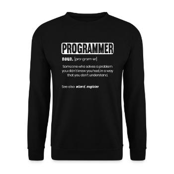 Funny Programmer Definition Software Developer - Unisex Sweatshirt - black - Front - Alina (178cm) & Michal (187cm)