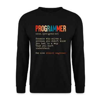 Funny Programmer Definition Software Developer - Unisex Sweatshirt - black - Front - Alina (178cm) & Michal (187cm)