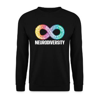 Neurodiversité Neurodivergent Rainbow Infinity - Sweat-shirt Unisexe - noir - Devant - Alina (178cm) & Michal (187cm)