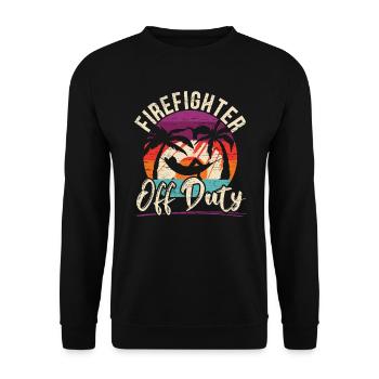 Firefighter Off Duty Summer Vacation Beach - Unisex Sweatshirt - black - Front - Alina (178cm) & Michal (187cm)