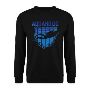 Aquaholic Tauchen Freediving Aquatic Ocean - Unisex Pullover - Schwarz - Vorne - Alina (178cm) & Michal (187cm)