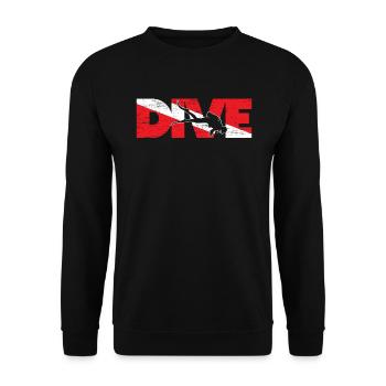 Dive Flag Diver Down Aquaholic Scuba Diving Ocean - Unisex Sweatshirt - black - Front - Alina (178cm) & Michal (187cm)