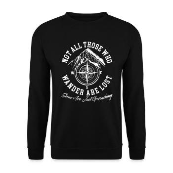 Tous ceux qui errent ne sont pas perdus geocaching - Sweat-shirt Unisexe - noir - Devant - Alina (178cm) & Michal (187cm)