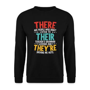 Là leur ils sont grammaire Nazy anglais correct - Sweat-shirt Unisexe - noir - Devant - Alina (178cm) & Michal (187cm)