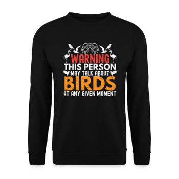 May Talk About Birds Bird Lover Birdwatching - Unisex Sweatshirt - black - Front - Alina (178cm) & Michal (187cm)