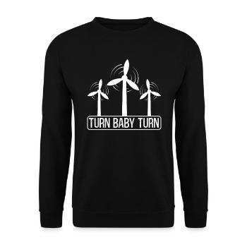 Turn Baby Turn Turbine Technician Énergie renouvelable - Sweat-shirt Unisexe - noir - Devant - Alina (178cm) & Michal (187cm)