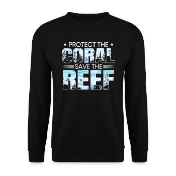 Schützen Sie die Korallen retten Sie das Rifftauchen - Unisex Pullover - Schwarz - Vorne - Alina (178cm) & Michal (187cm)