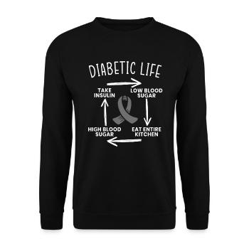 Vie diabétique Mois de sensibilisation au diabète Insuline - Sweat-shirt Unisexe - noir - Devant - Alina (178cm) & Michal (187cm)