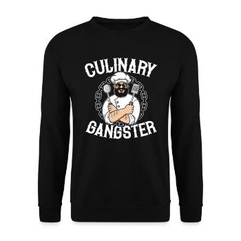 Kulinarisches Gangsterkoch Meisterkoch Hutkoch Koch - Unisex Pullover - Schwarz - Vorne - Alina (178cm) & Michal (187cm)