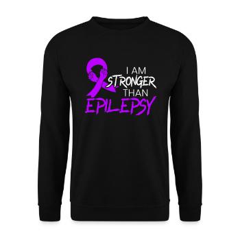 Ich bin stärker als Epilepsie Epileptische Epilepsie - Unisex Pullover - Schwarz - Vorne - Alina (178cm) & Michal (187cm)